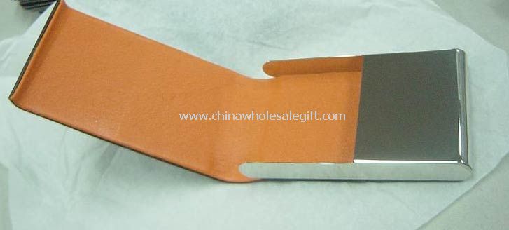 Leather Metal Name Card Holder