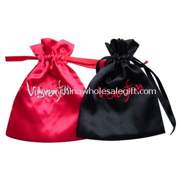 Satin Gift Bag with Embroidery Logo