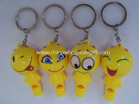 LED Light Whistle Keychain