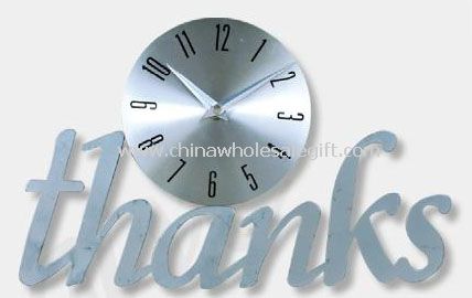 Metal Cut Thanks Wall Clock