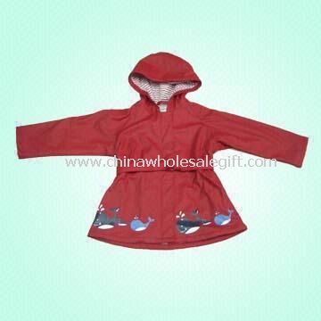Women Fashion PU Raincoat with 100% Cotton Jersey Lining