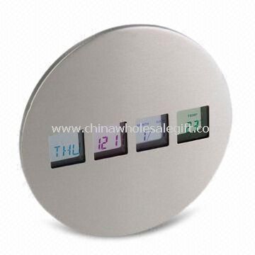 Plastic Housing LCD Clock with Large Space for Printing