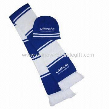 Knitted Scarf/Hat Set Made of 100% Acrylic