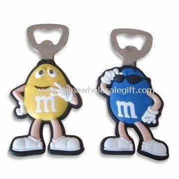 Cartoon Shaped Refrigerator Magnets with Metal Bottle Opener