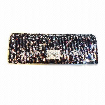 Fashionable Leather Bag Made of Sequin