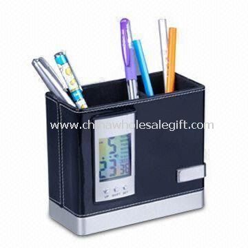 Leather Pen Holder with USB Hub and Calendar