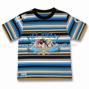 Childrens T-shirt with Print and Patch Embroidery