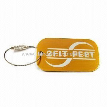 Luggage Tag with Printed Logo Finish Made of Aluminum