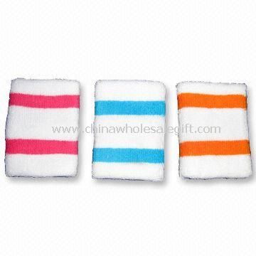 Sports Wristbands Made of 100% Cotton Terry with Elastic