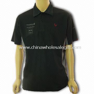 Mens Short-sleeved Polo Shirt with Cotton Knit Pique