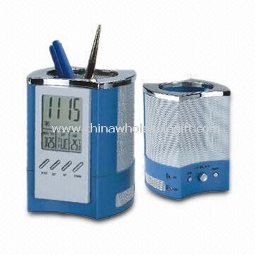 Pen Holder Calendar with Temperature and Time Display