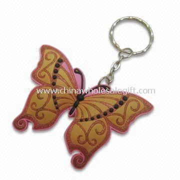 Fashionable Keychain Made of Soft-plastic and Alloy