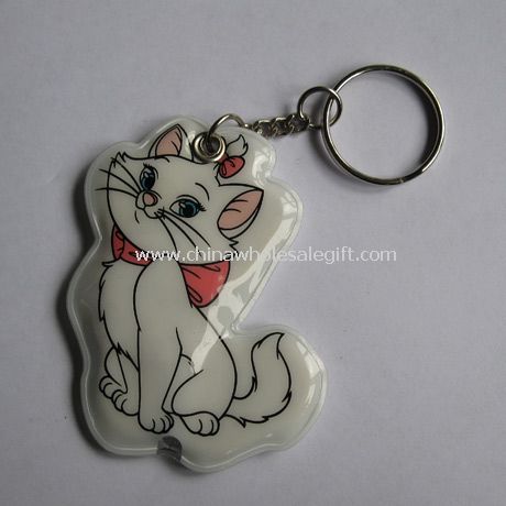 Cat PVC keychain light