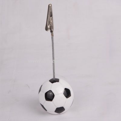 Memo holder in football shape