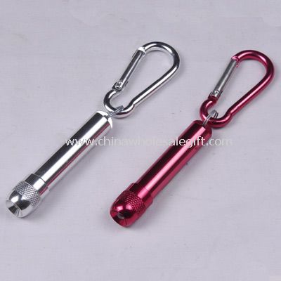 Metal flashlight with carabiner