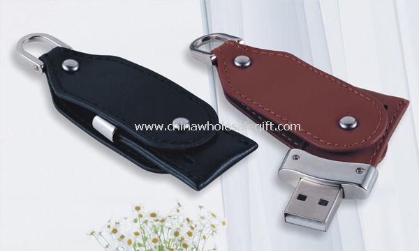 Leather Swivel USB Flash Disk