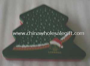 Christmas tree shape tin box