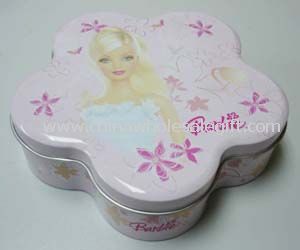 Flower shape tin box
