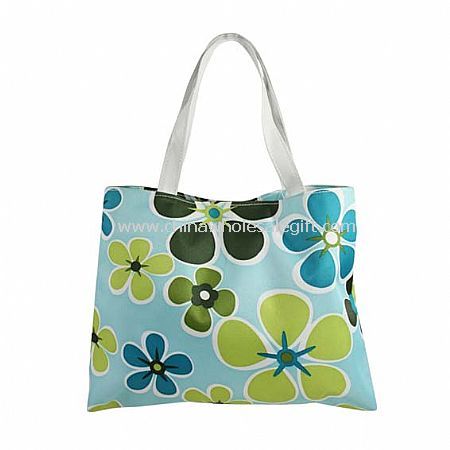 Polyester Flower Print Tote Bag