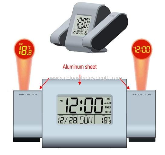 Aluminum Double Projection Clock