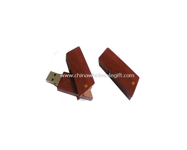 Wooden swivel usb flash drive