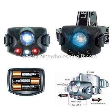1W and 2pcs 5mm white LED 1pcs red LED headlamp