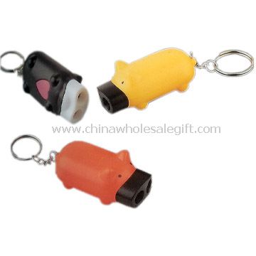 2pcs white LED Light Keychain