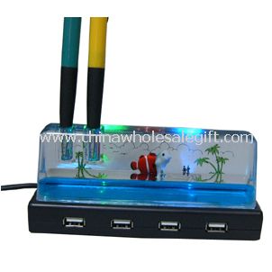 USB 2.0 aqua 4-port pencil vase USB HUB