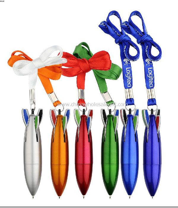 4 in1 mini rocket pen with Lanyard