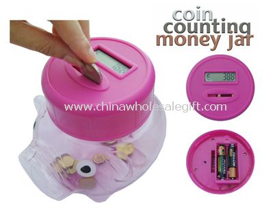 Coin Counting Piggy Money Jar