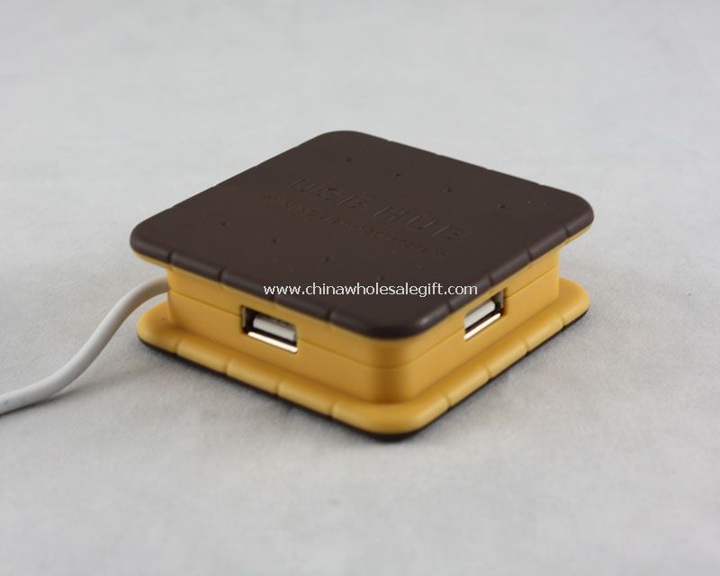 Mini chocolate cookie shape 4 Ports usb hub