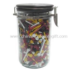 Wood Golf Tee in Re-sealable Jar