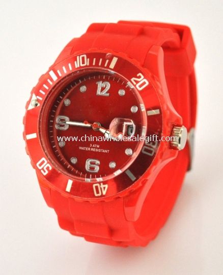 Fashion silicone watch with calendar