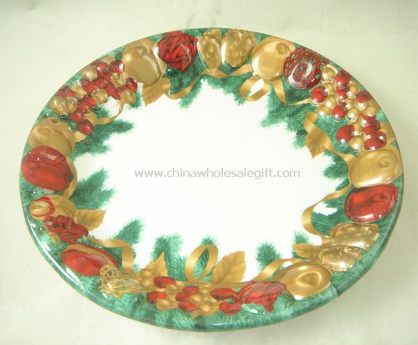 Round Christmas tray