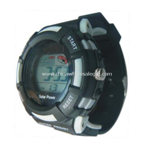Solar digital watch