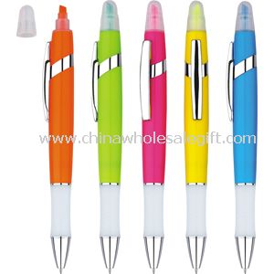 Solid barrel Hi-lighter Ballpen