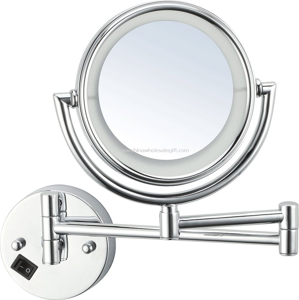 round mirror with led light