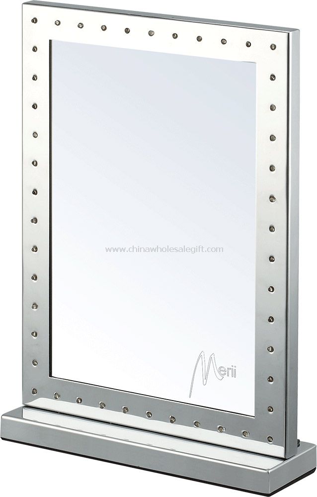 Square stand lighting mirror