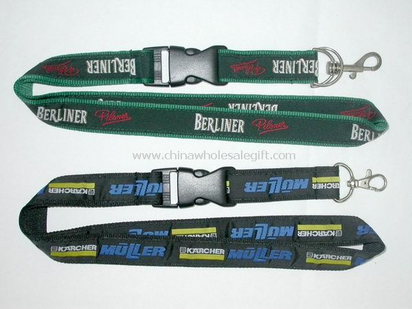 Woven satin lanyard