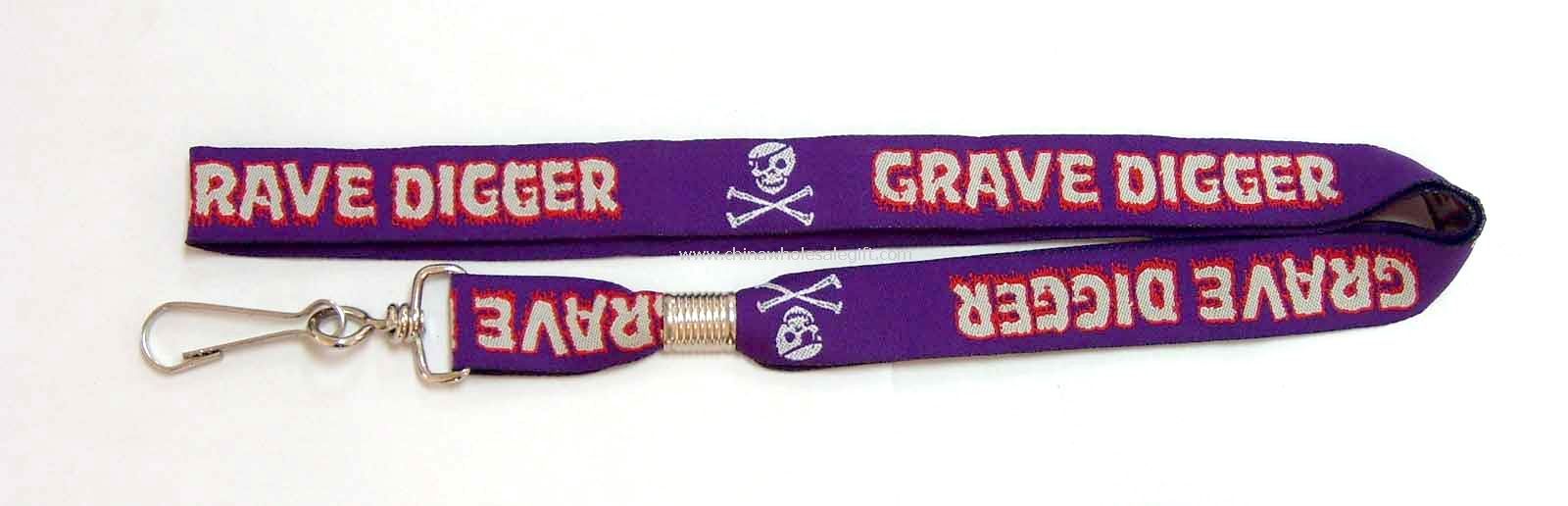 Woven satin lanyard