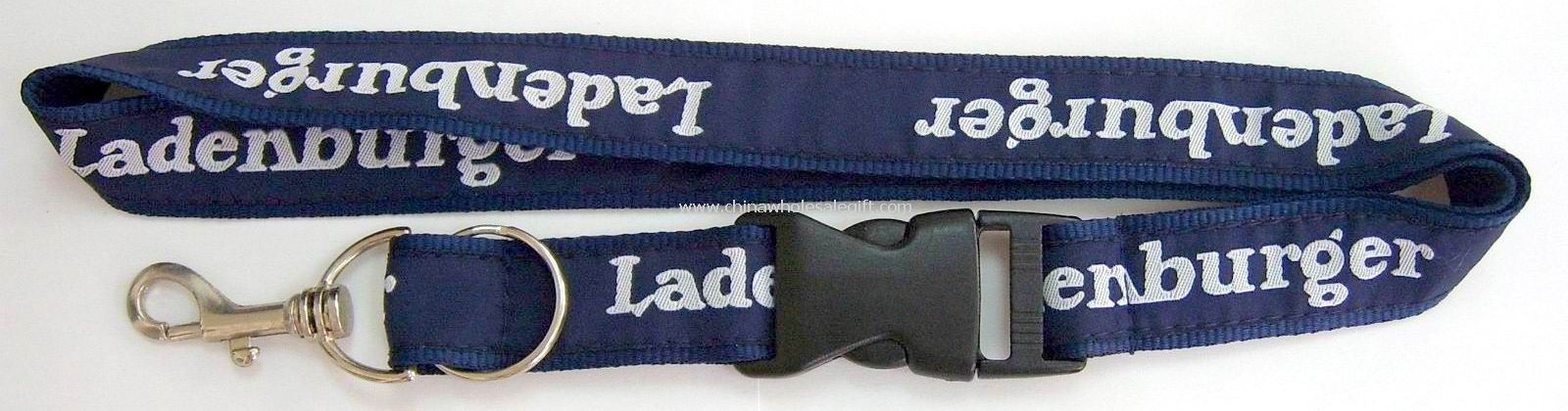 Woven satin lanyard
