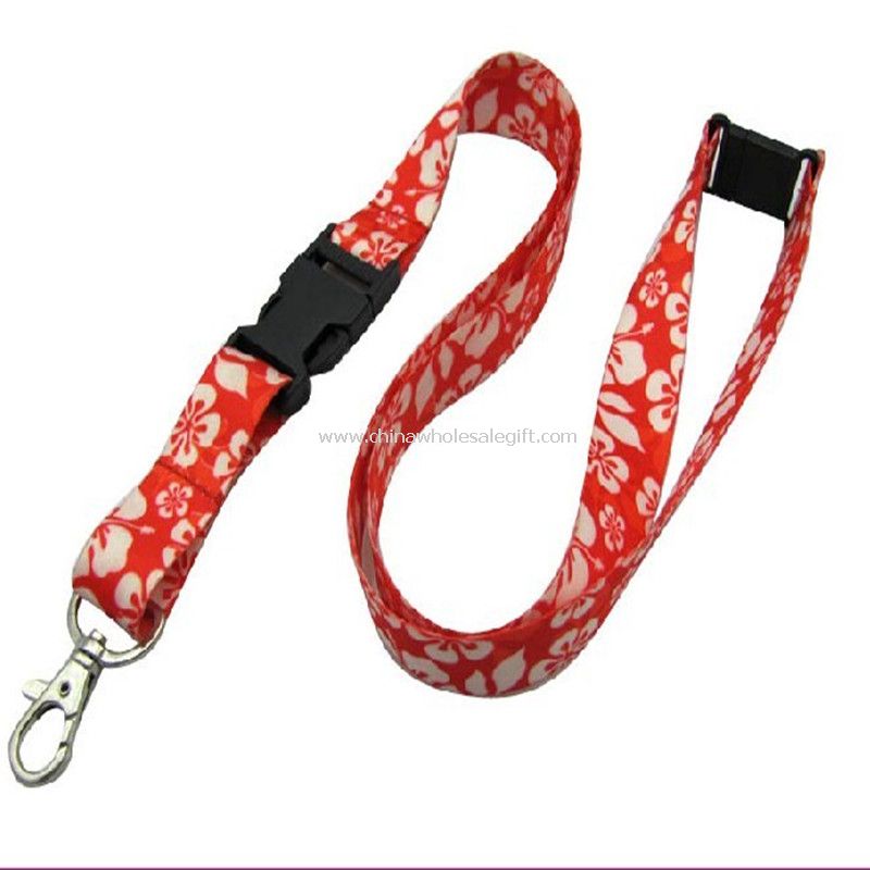dye sublimation priting cutome logo flat polo lanyard