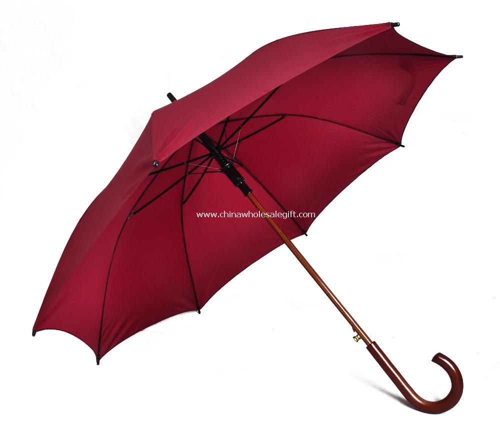 Straight Umbrella with Wooden Shaft and handle