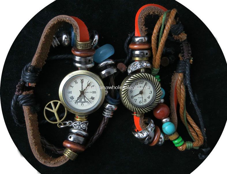 Leather band watch