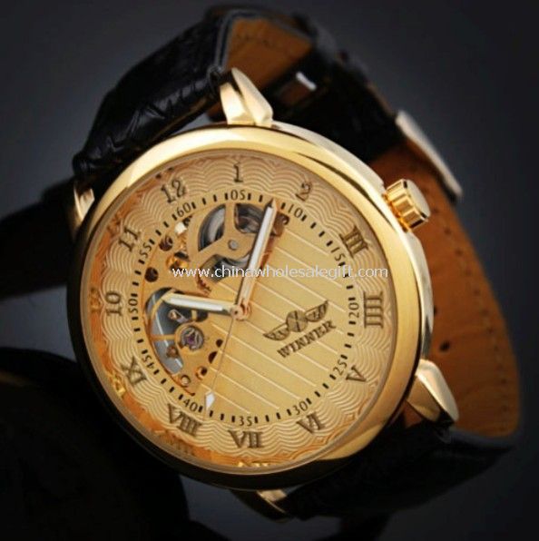 Golden Roma number mechanical watch