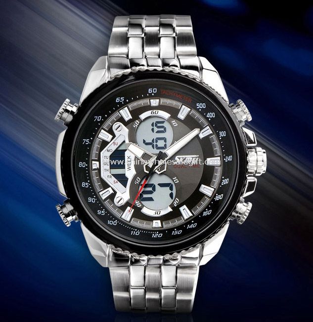 Men watch with calendar