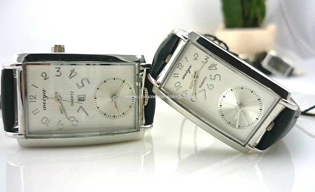 Leather band lover watch