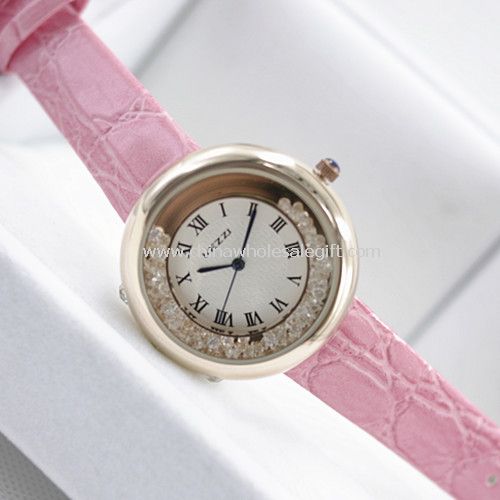 Leather band lady watch