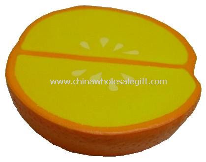 Opened orange stress ball