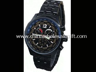 Black steel band watch